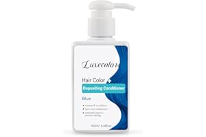 LUXECOLORS Blue Hair Color Depositing Conditioner, Depositing Conditioners Hair Mask, Semi-Permanent Hair Color, Hair Refreshing Conditioner, Gently Cleanses & Conditions, Non-foaming, Cruelty-Free 5.28 Fl Oz