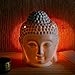 Omonic Porcelain Zen Garden Yoga Meditation White Thai Buddha Head Statue Essential Oil Burner Aromatherapy Diffuser Home Decor (White)