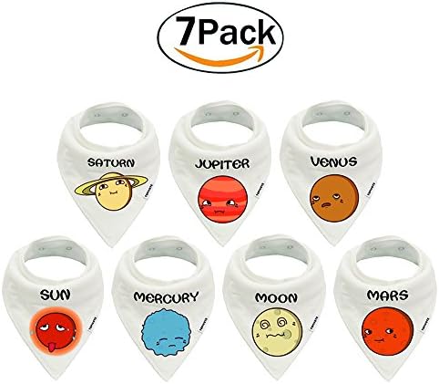 Baby Bandana Drool Bids Set,7-Pack Unisex Baby Bibs for Feeding Toddlers - Boys and Girls Baby Teething Bibs by Topivote