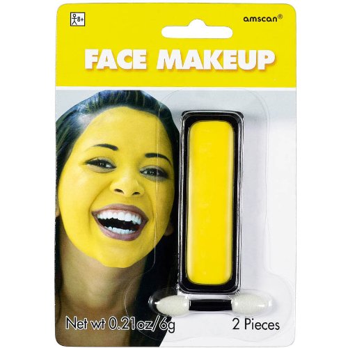 Amscan Party Perfect Team Spirit Cream Face Makeup Accessory (1 Piece), Yellow, 5.7 x 4"