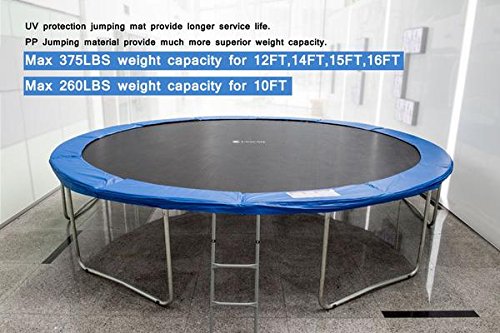 image for ExacMe High Weight Limit Trampoline with Safety Pad & Enclosure Net an