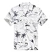 Boy Hawaiian Aloha Luau Shirt and Shorts 2 Piece Cabana Set In White Map and Surfer 8,XL