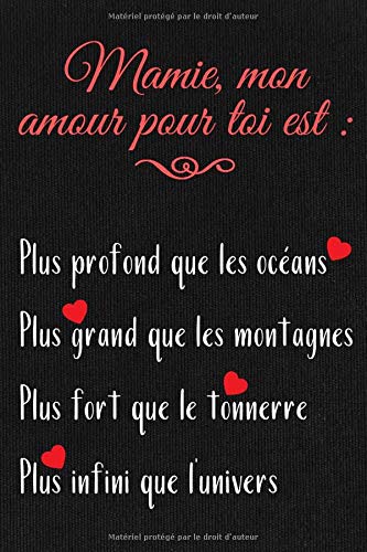 Amazon Fr Mamie Mon Amour Pour Toi Est Carnet De Notes Journal Intime Cadeau Original Pour Grand Mere Noel Anniversaire Fete Des Grands Meres Couverture Cœurs Super Mamie Editions Livres