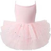Tutu.kk Little Girls Backless Ballet Dress Sleeveless Ballet Tutu Leotard Ballerina Outfit for Toddler Girls