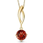Gem Stone King Infinity Drop Pendant Necklace for Women in 10K Yellow Gold | 6.5MM Round Gemstone Birthstone | With 18 Inch Chain | Fine Jewelry for Her Mom Wife