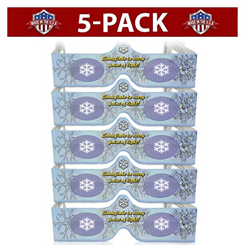 3D Christmas Glasses – 5 Pack – Turn Holiday Lights Into Magical Images. See SNOWFLAKES For A Christmas Experience. Our USA MADE Holiday Specs Are Perfect For Festivities!