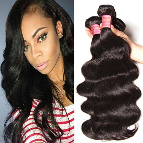 Jolia Hair 7a Grade Brazilian Body Wave Hair Virgin 3 bundles, 100% Unprocessed Human Hair Weave Extensions Can Be Dyed and Bleached Natural Color (26 26 26)