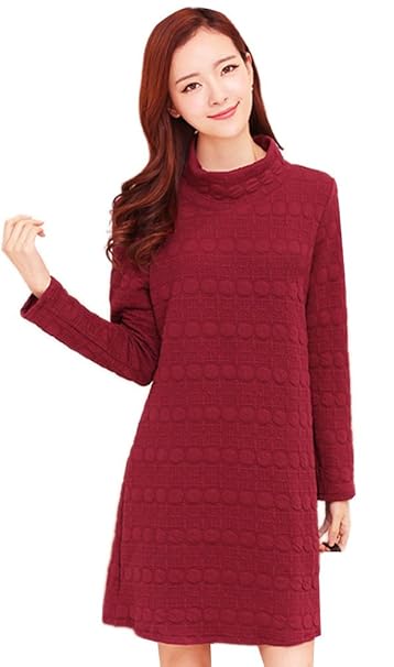red oversized jumper dress