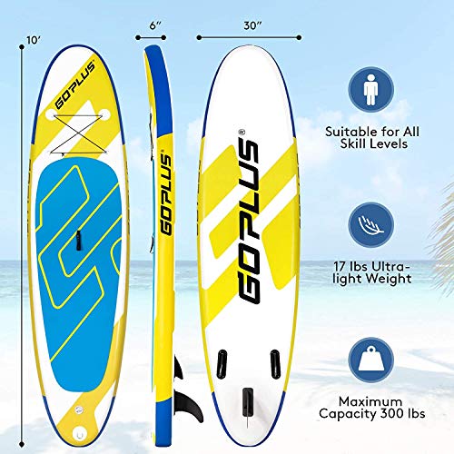 Goplus Inflatable Stand Up Paddle Board, 11’ x 30” x 6” SUP with