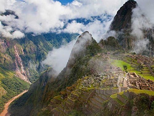 Rainbow Snail the great machu pichu - Oil Painting On Canvas Modern Wall Art Pictures For Home Decoration ?24 x 16 inch,Frameless)
