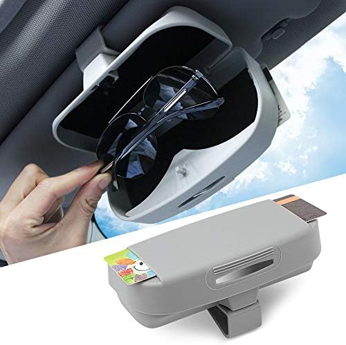 Car Sun Visor Glasses Box case Ticket Receipt Clip Storage Holder Fit GMC Acadia Terrain Buick Enclave Chevy Chevrolet Equinox Traverse 2014-2019 Accessories Grey