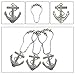 ZILucky Set of 12 Anchor Shower Curtain Hooks Decorative Home Bathroom Nautical Ocean Boat Sailing Tropical Beach Island Coastal Bath Theme Style Stainless Steel Rustproof (Silver)