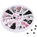 3D Acrylic Nail Art Tips Decoration Flat Back Glitter Rhinestones Pearls Beads