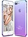 iPhone 8 Plus Case, iPhone 7 Plus Case, Ansiwee Colorful Clear Shell Super Slim Case Translucent Impact Resistant Flexible TPU Bumper Protective Case for Apple iPhone 7 Plus and 8 Plus (BluePurple)