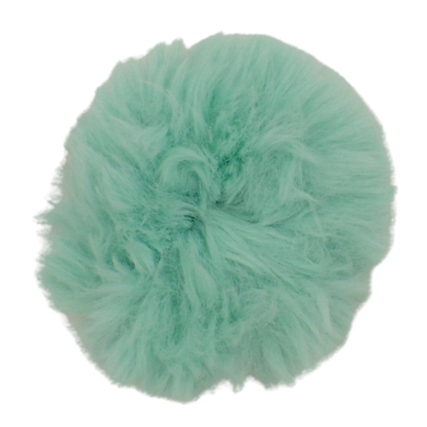 Topkids Accessories Super Fluffy Faux Fur Scrunchie, Medium Size Scrunchie for Thick & Thin Hair for Women & Girls, Pretty Hair, Hair Tie, Hair Bobbles, Fluffy Scrunchies, Ponytail Holder (Mint Green)