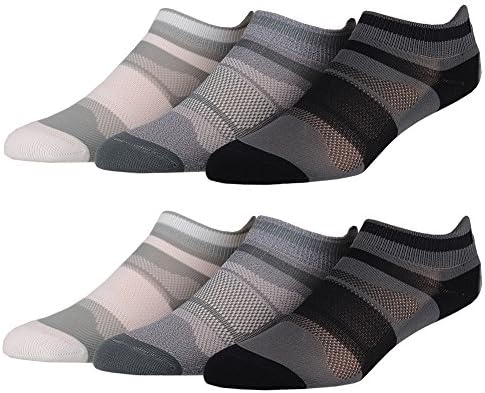 Asics Women's Quick Lyte Cushion Single Tab Running Socks Bundle Castlerock M (6 Pairs)