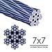 ALEKO WR1/16G304F100 1/16 Inch Diameter 7 x 7 Strand Galvanized Aircraft Steel Cable Wire Rope 100 Feet