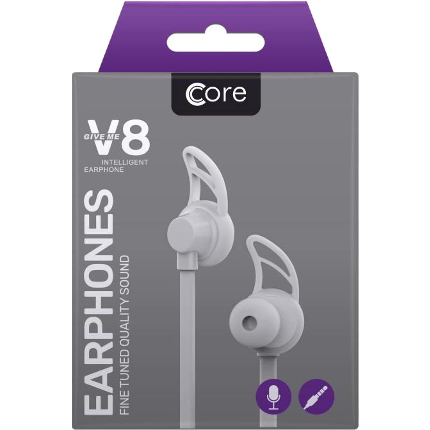 Core V8 Earphones White, 11910110