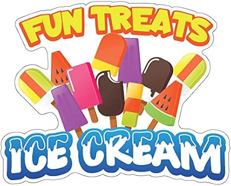 Amazon Com Signmission Fun Treats Ice Cream 24 Decal Concession Stand Food Truck Sticker Size Home Kitchen