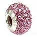 Sterling Silve Simulated Birthstone Round Crystal Bead European Style Bead Charm (10-Oct)
