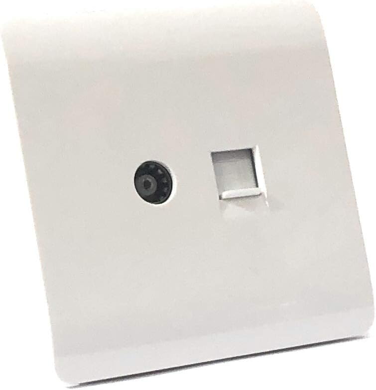 Trendi Artistic Modern Glossy Tactile TV Co-axial Socket + Telephone Socket White ART-TLP+TVWH - Image 3