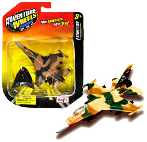 Maisto Adventure Wheels Land-Sea-Air Tailwinds 1:120 Scale Die Cast United States Military Aircraft - U.S. Air Force Multirole Jet Fighter Aircraft F-16 FIGHTING FALCON with Display Stand (Dimension: 3-1/4