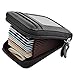 MaxGear RFID Credit Card Holder for Women RFID Credit Card Wallet for Travel Leather Wallet Zipper Credit Card Case Holder Black