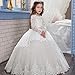 Pageant Flower Girls Dress Lace Long Sleeves Princess Tulle Ball Gown