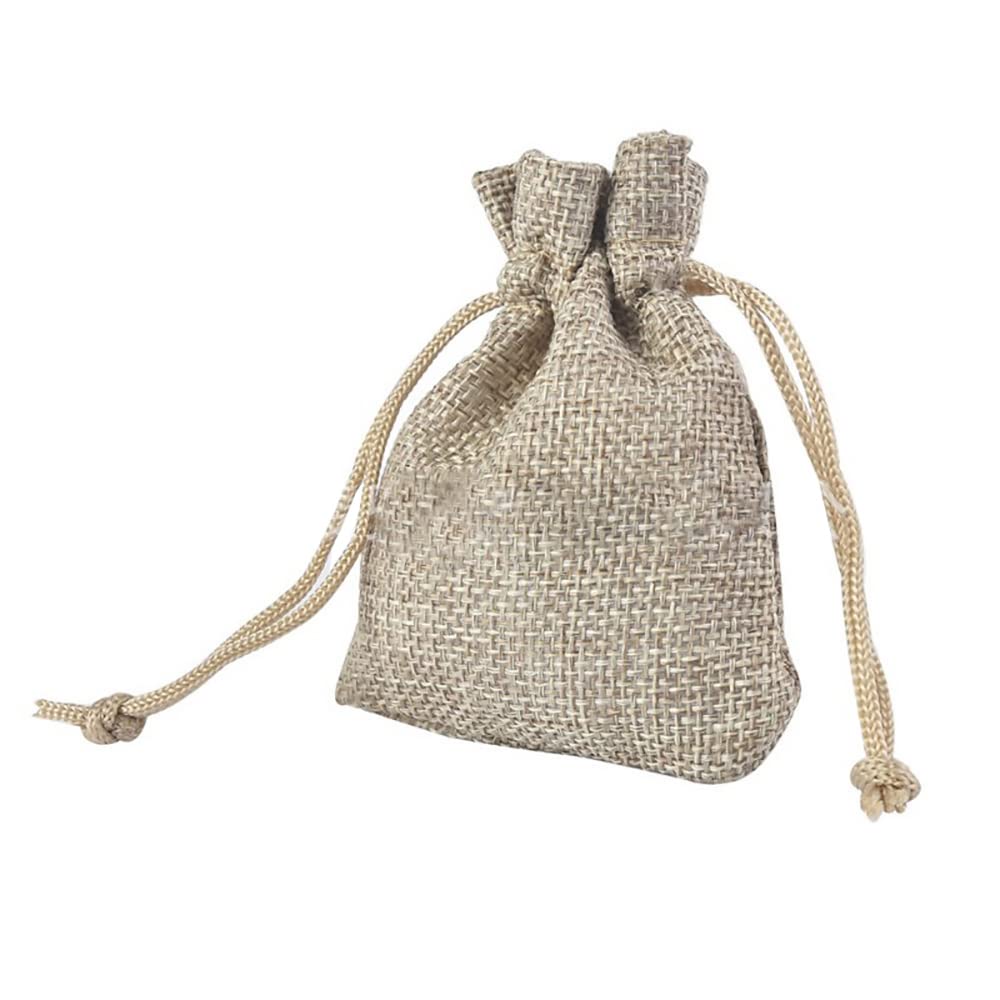 Hsthe Sea 10Pack Small Hessian Bags with Drawstring, 13 X 18 CM Biodegradable & Reusable Jute Bag,Fabric Gift Bag Wedding Gift Bags for Wedding Party Jewelry and DIY