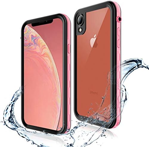 iPhone XR Waterproof Case 6.1 inch, Full Body Protective with Screen Protector Clear Waterproof Case for iPhone XR (6.1 Inch,Pink)