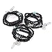 Top Plaza 108 Natural Lava Rock Stone Tibetan Buddhist Prayer Mala Beads Buddha Yoga Meditation Wrap Bracelet/Necklace 6mm - Hexagonal Point White Crystal
