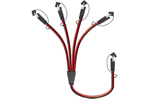 BILLION WEALTH 2Feet / 65cm 10 AWG SAE Connector Y Splitter 1 to 4 Extension Cable Compatible with Solar Connection and Transfer
