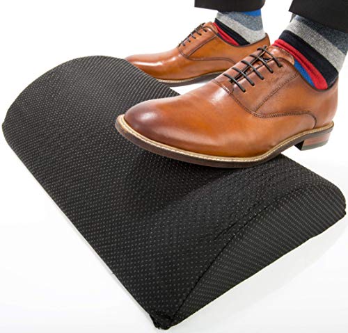 Foot Rest Under Desk for Office or Home: Premium Memory Foam Foot Rest Cushion with Adjustable Angle, Non-Slip Foot Stool Under Desk, Ergonomic Low Profile Footrest for Desk, Black