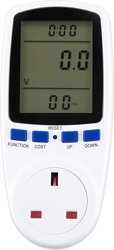 Albert Austin Power Energy Meter Monitor 7 Modes LCD Blue Backlight KWH Watt