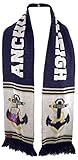 NCAA Navy "Anchors Aweigh" Jacquard Knit Scarf, One Size, Navy Blue/Silver
