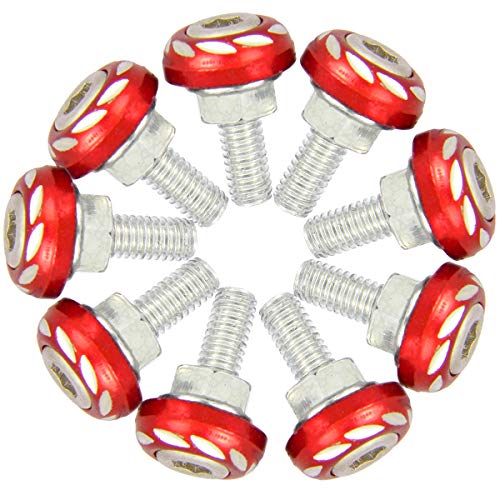 Shells 20PCS Motorbike License Plate Frame Bolt Screw Auto Car Decorate Hex Head Bolts Screws Fasteners,Cool Wind Red