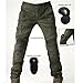 Takuey Men Motorcycle Riding Pants Motorcross Denim Jeans With Protect Pads Equipment Racing Knight Trousers Army Green S-XXXL (XXL=35-36)