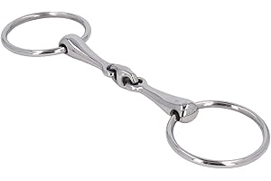 HEEPDD Horse Snaffle Bit, Stainless Steel Double Jointed, 3.5 Inch Loose Ring for Effective Control in English and Riding