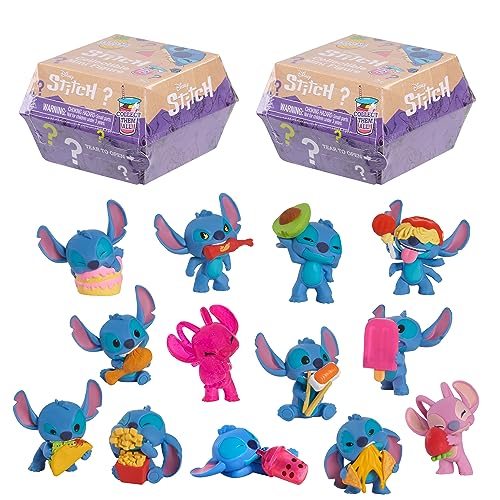 Disney Stitch Blind Mini Figures 2-Pack, 2-inch Collectible Figurines and 2 Reu…