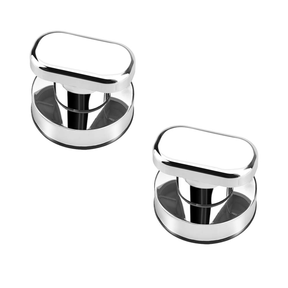 RMENOOR 2 Pcs Strong Suction Cup Glass Mirror Door Handle Refrigerator Cabinet Drawer Handle Pull Knob Wall Tile Pull Adsorbent Handle Bathtub Shower Handle for Cupboard Fridge Door Glass Bathroom