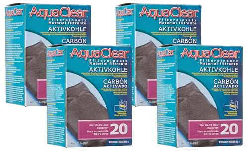 Hagen AquaClear Aktivkohle Filterpatrone für AquaClear Power Filter 20, 1 Stück (4er Pack)