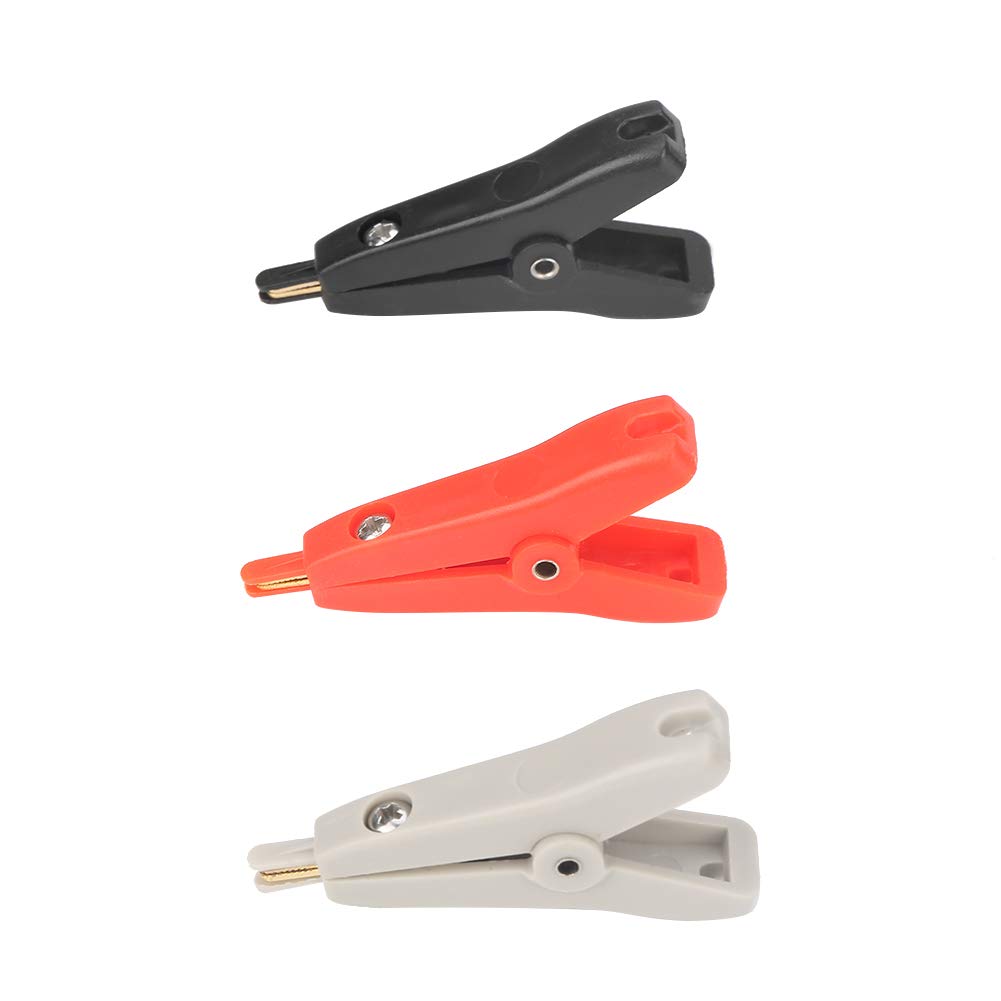 3Pcs Walfront P2005 10A Copper Gold Plated Kelvin Test Alligator Clips