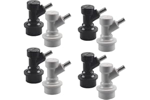 PERA 4 Pair Ball Lock Barb Gas & Liquid Quick Beer Keg Disconnects Sets