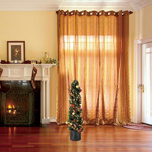 Home Heritage 5 Foot Spiral Design Artificial Topiary Pine Tree w/Clear Lights
