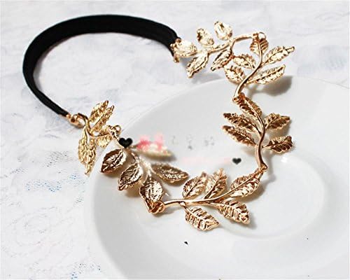 Fashion Olive Leaf Headband Head Piece Chain Leaves Golden Elastic Hair Band