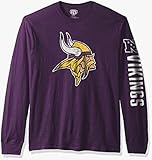 NFL Minnesota Vikings Men's OTS Slub Long Sleeve Team Name Distressed Tee, Purple, Large