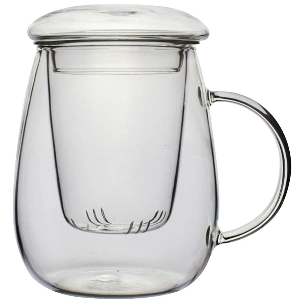 TOPBATHY 1set Transparent Glass Teacup Professional Filtration High Borosilicate Tea Cup for Office and Home Use Capacity Mug Infuser