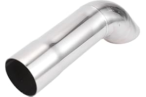 Motoforti 2.25" ID Inlet Turn Down Exhaust Tip 9" Inch 230mm Overall Length Silver Tone T304 Stainless Steel 2.25" Outlet OD 
