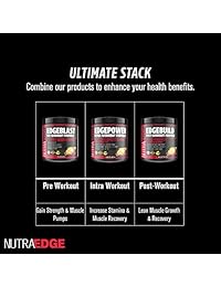 edgeblast 5-step Pre-Workout Matrix, nutraedge 435 g Pre-Workout Fórmula, fuerza de mejora...