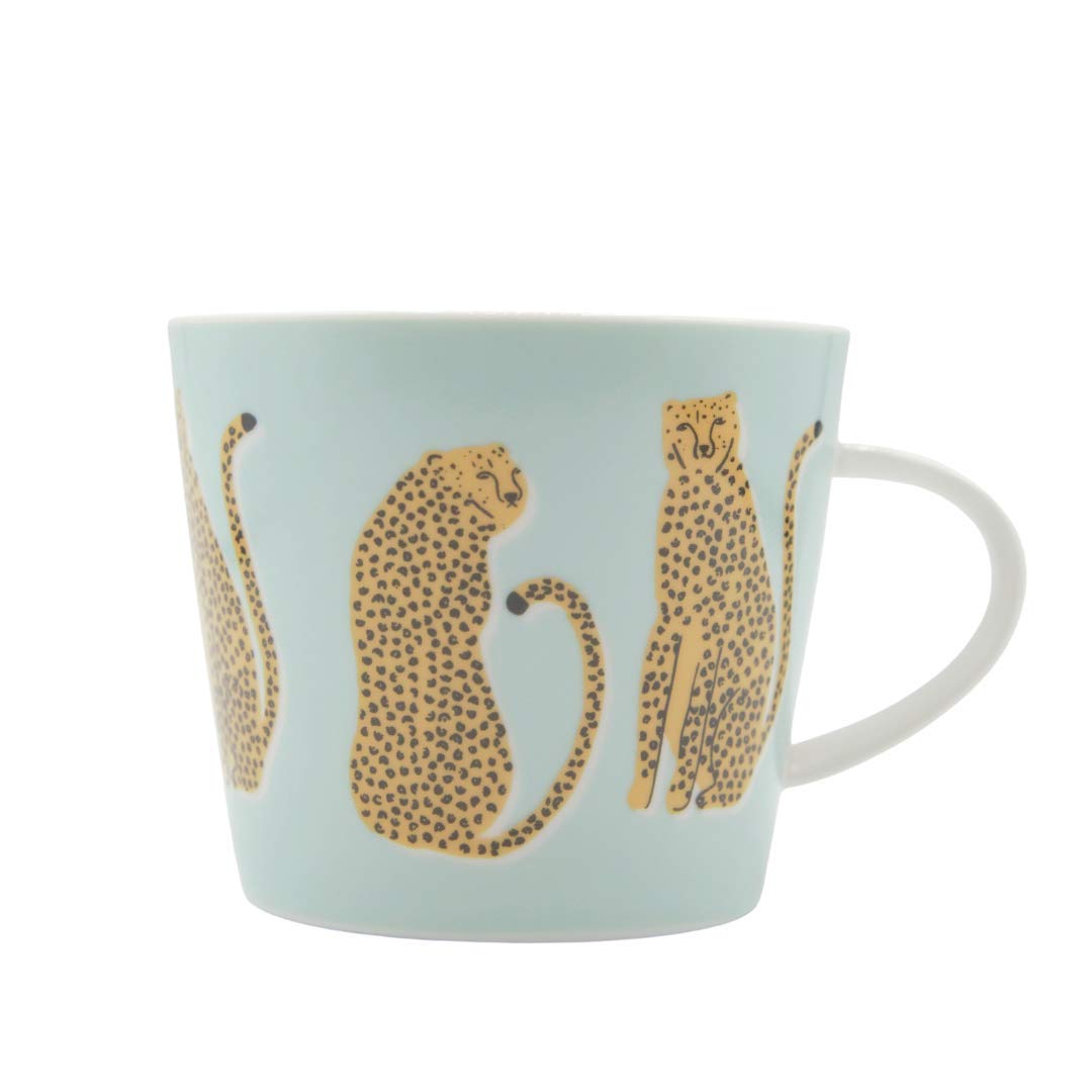 Scion Living - Keith Brymer Jones Collaboration Range - Lionel Leopard Ceramic Mug - Orange - 350ml